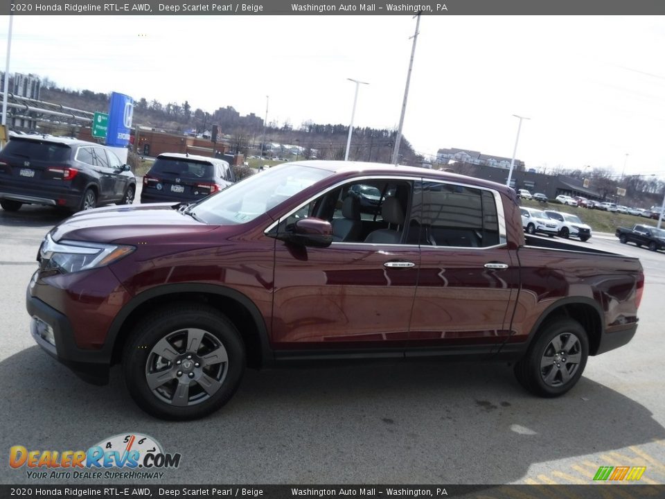 2020 Honda Ridgeline RTL-E AWD Deep Scarlet Pearl / Beige Photo #7