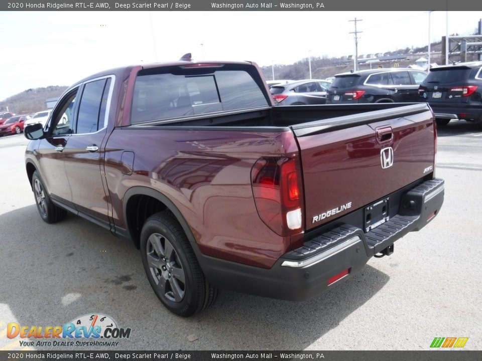 2020 Honda Ridgeline RTL-E AWD Deep Scarlet Pearl / Beige Photo #8