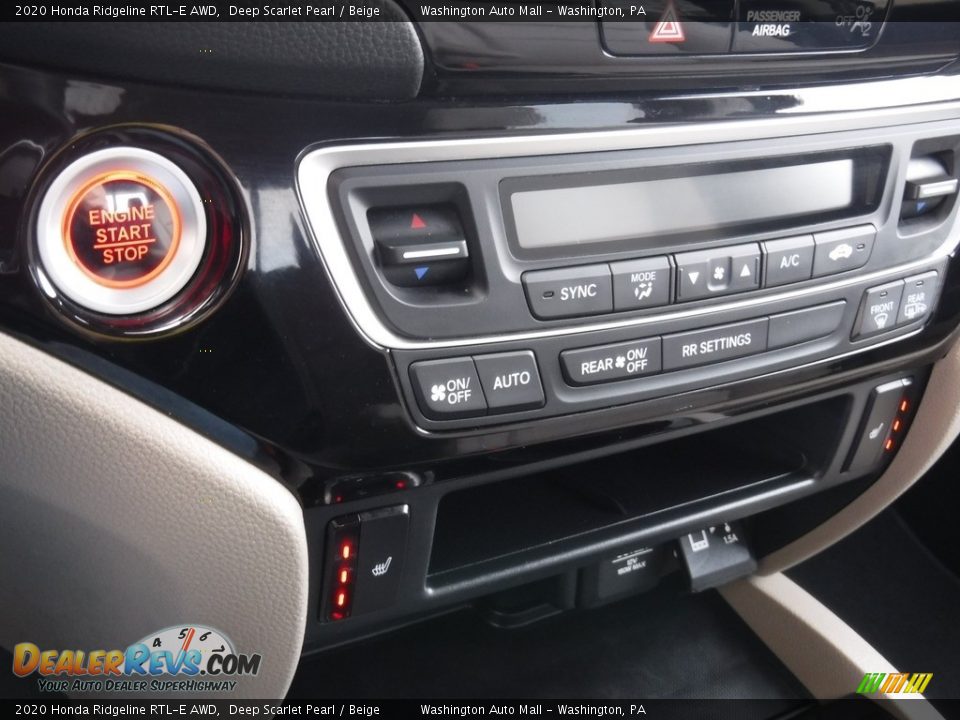 2020 Honda Ridgeline RTL-E AWD Deep Scarlet Pearl / Beige Photo #24