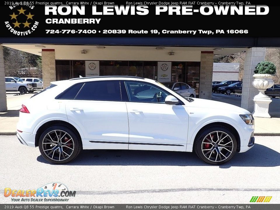 2019 Audi Q8 55 Prestige quattro Carrara White / Okapi Brown Photo #1