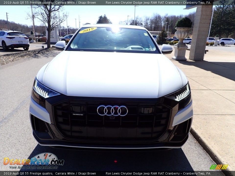 2019 Audi Q8 55 Prestige quattro Carrara White / Okapi Brown Photo #3