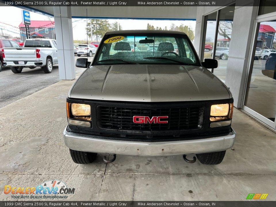 1999 GMC Sierra 2500 SL Regular Cab 4x4 Pewter Metallic / Light Gray Photo #3