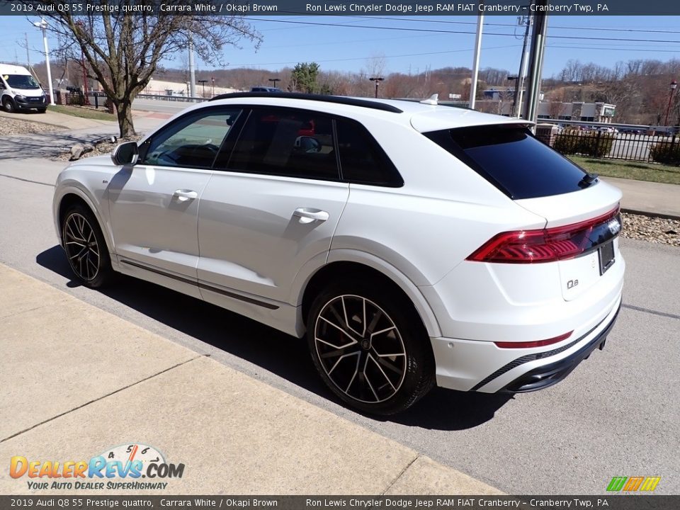 2019 Audi Q8 55 Prestige quattro Carrara White / Okapi Brown Photo #6