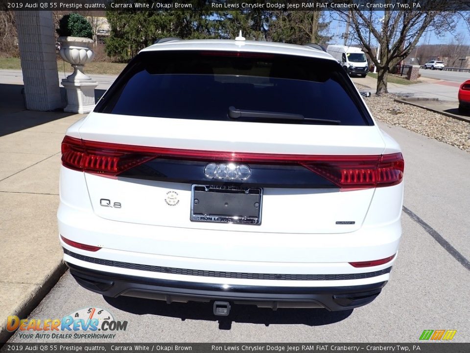 2019 Audi Q8 55 Prestige quattro Carrara White / Okapi Brown Photo #7