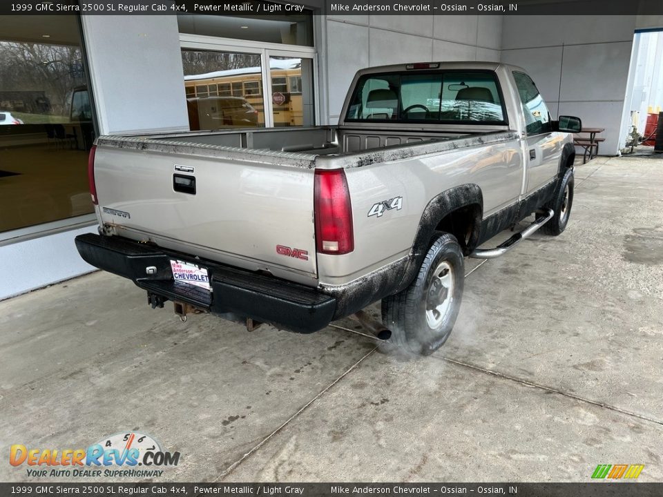 1999 GMC Sierra 2500 SL Regular Cab 4x4 Pewter Metallic / Light Gray Photo #7