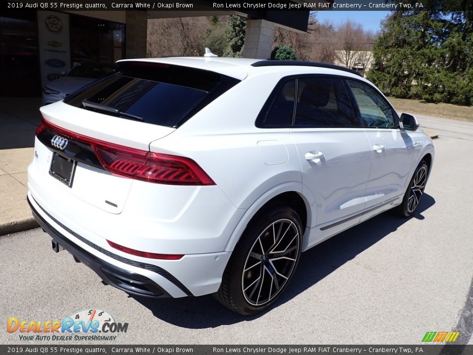 2019 Audi Q8 55 Prestige quattro Carrara White / Okapi Brown Photo #8