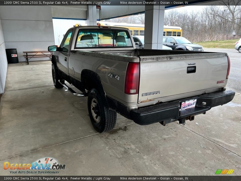 1999 GMC Sierra 2500 SL Regular Cab 4x4 Pewter Metallic / Light Gray Photo #10