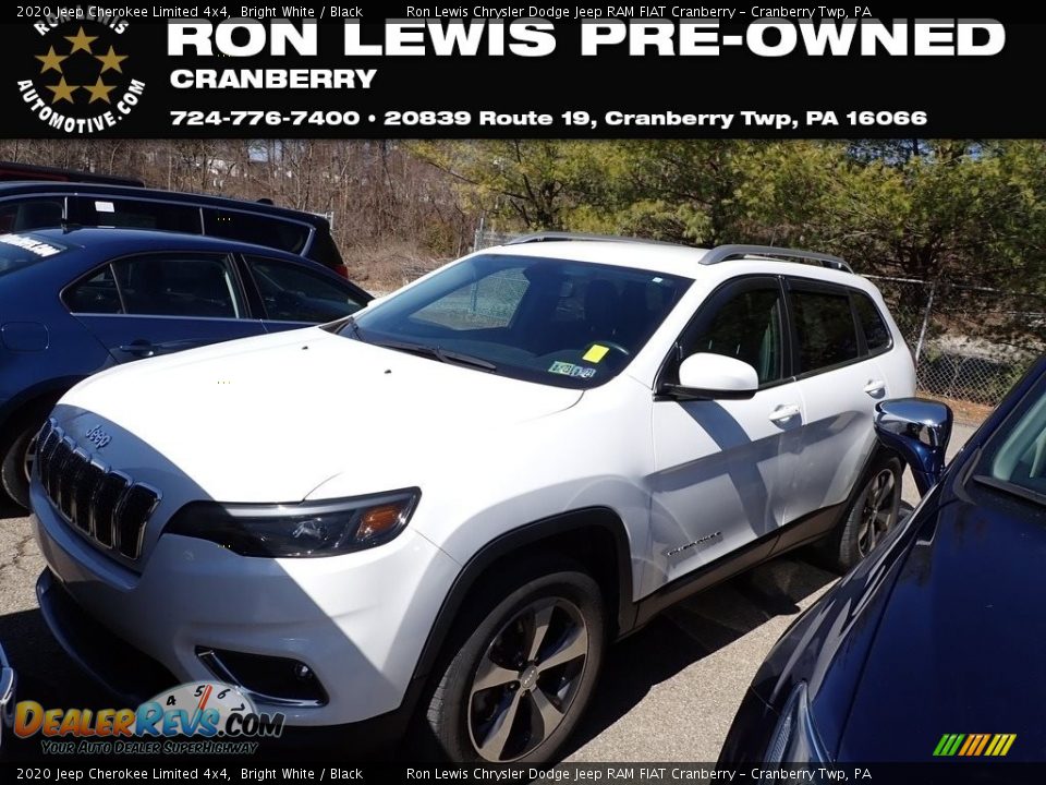 2020 Jeep Cherokee Limited 4x4 Bright White / Black Photo #1