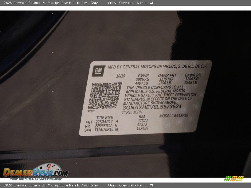 2020 Chevrolet Equinox LS Midnight Blue Metallic / Ash Gray Photo #21