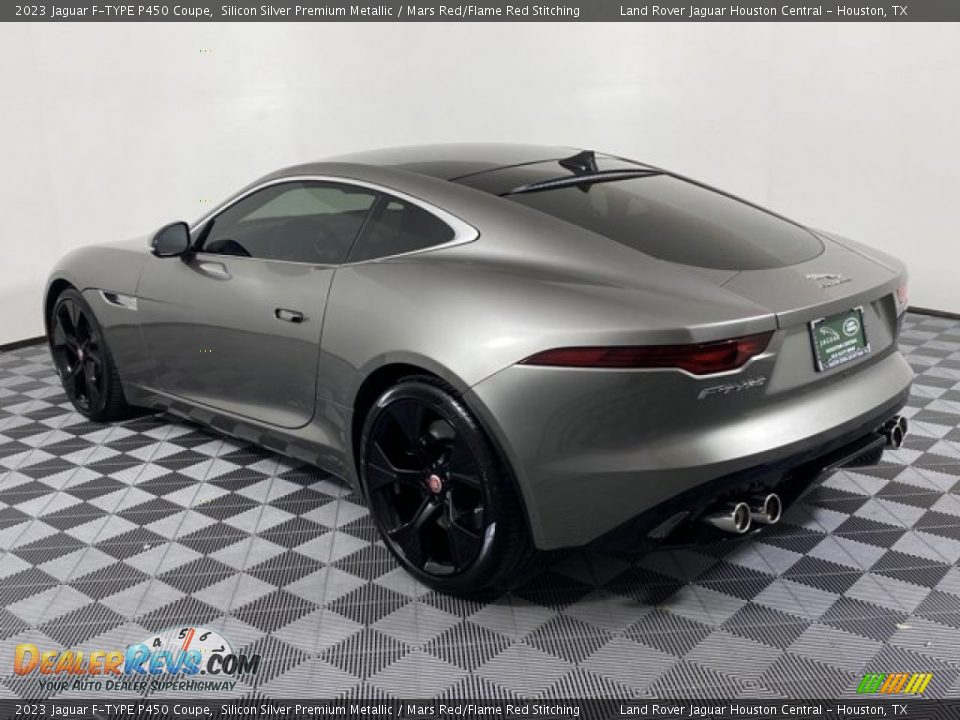 2023 Jaguar F-TYPE P450 Coupe Silicon Silver Premium Metallic / Mars Red/Flame Red Stitching Photo #9