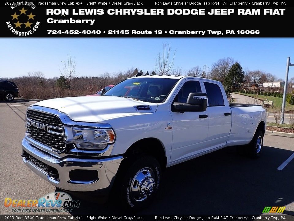 2023 Ram 3500 Tradesman Crew Cab 4x4 Bright White / Diesel Gray/Black Photo #1