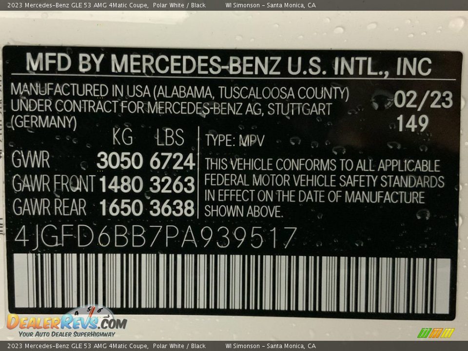 2023 Mercedes-Benz GLE 53 AMG 4Matic Coupe Polar White / Black Photo #18