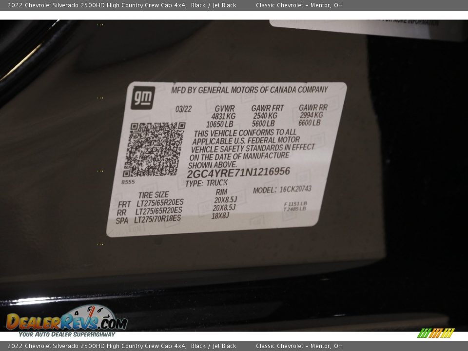 2022 Chevrolet Silverado 2500HD High Country Crew Cab 4x4 Black / Jet Black Photo #25