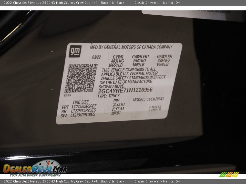 2022 Chevrolet Silverado 2500HD High Country Crew Cab 4x4 Black / Jet Black Photo #25