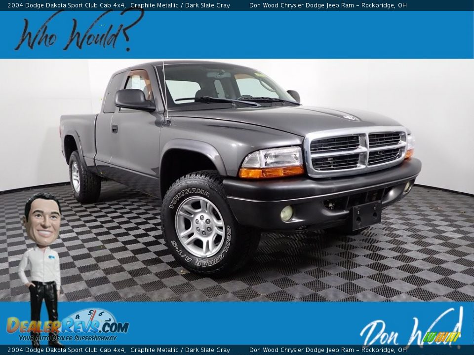 2004 Dodge Dakota Sport Club Cab 4x4 Graphite Metallic / Dark Slate Gray Photo #1