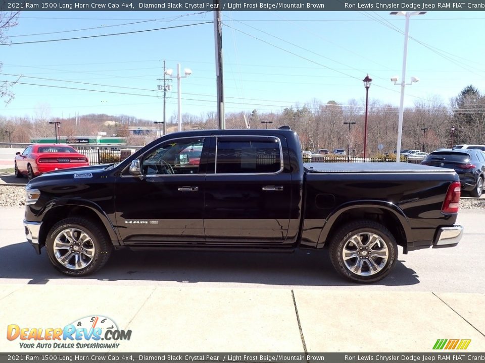 2021 Ram 1500 Long Horn Crew Cab 4x4 Diamond Black Crystal Pearl / Light Frost Beige/Mountain Brown Photo #5