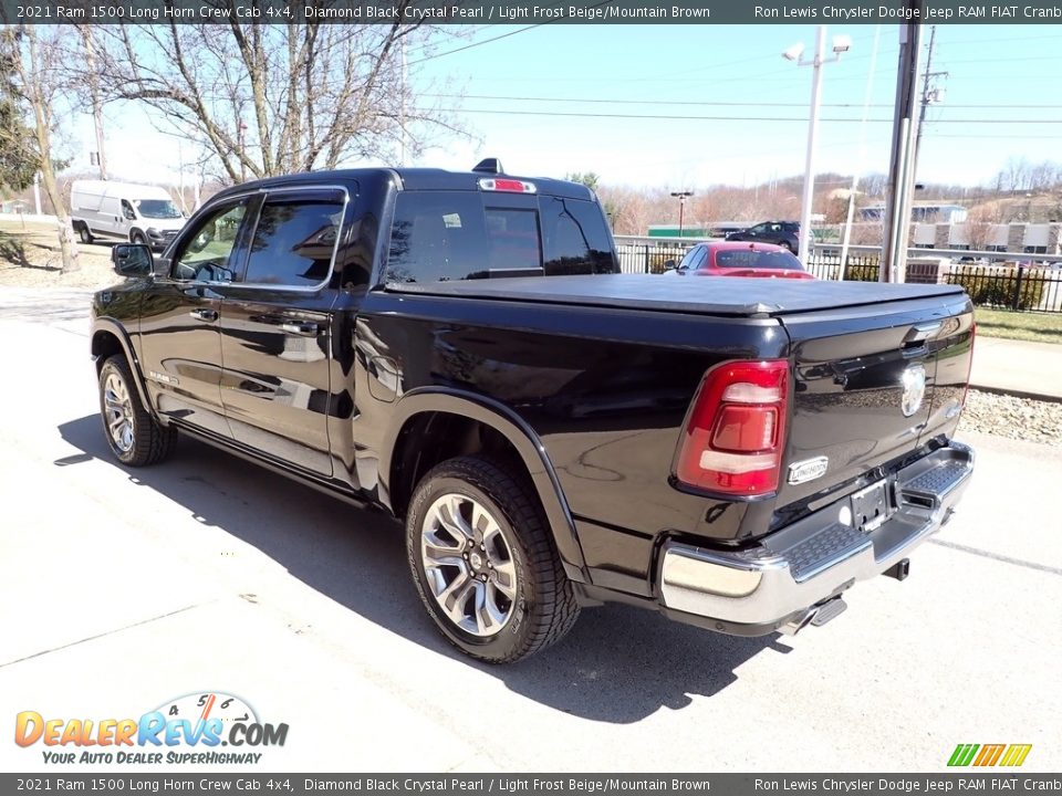 2021 Ram 1500 Long Horn Crew Cab 4x4 Diamond Black Crystal Pearl / Light Frost Beige/Mountain Brown Photo #6