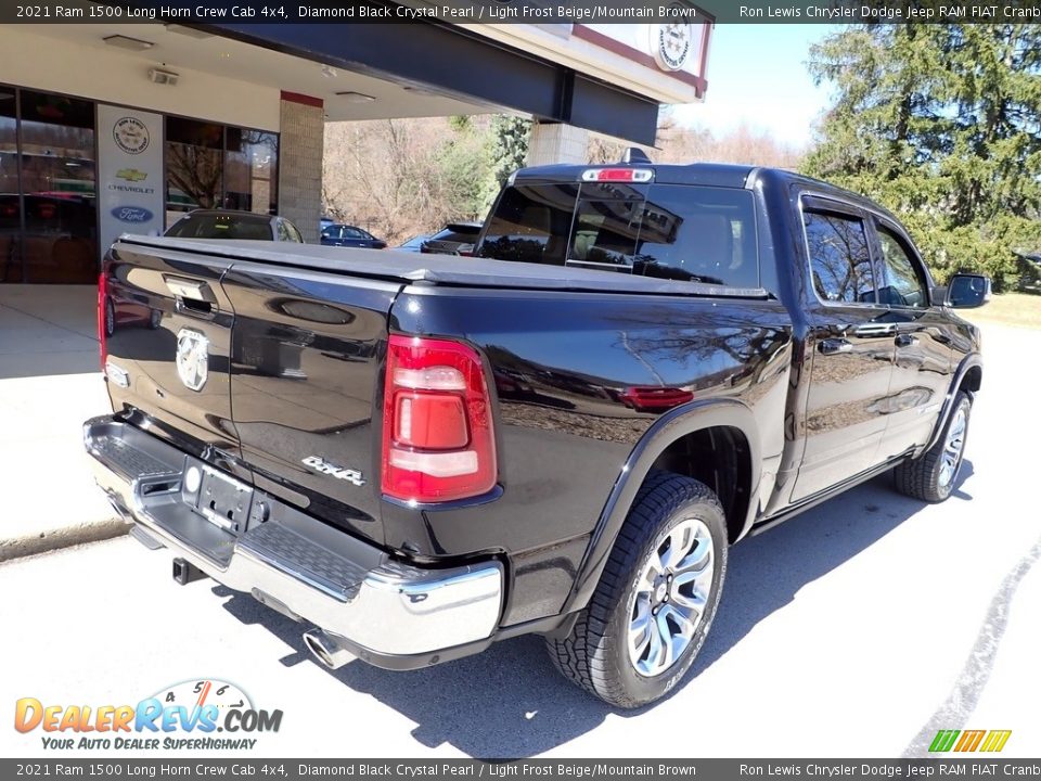 2021 Ram 1500 Long Horn Crew Cab 4x4 Diamond Black Crystal Pearl / Light Frost Beige/Mountain Brown Photo #8