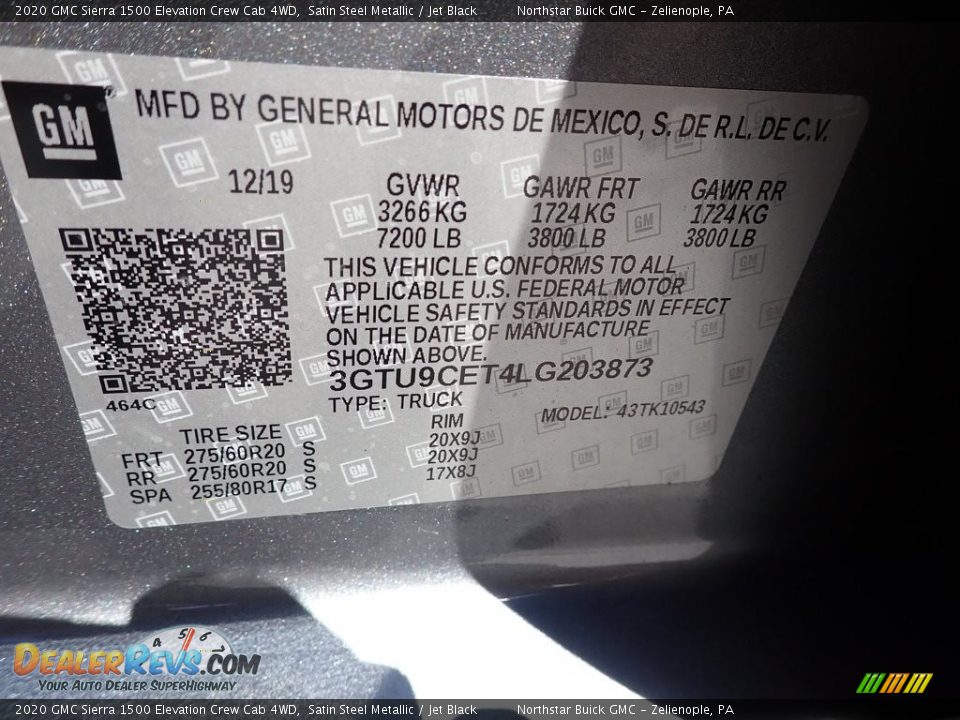 2020 GMC Sierra 1500 Elevation Crew Cab 4WD Satin Steel Metallic / Jet Black Photo #30