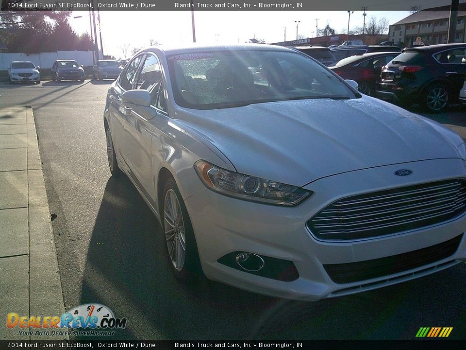 2014 Ford Fusion SE EcoBoost Oxford White / Dune Photo #4