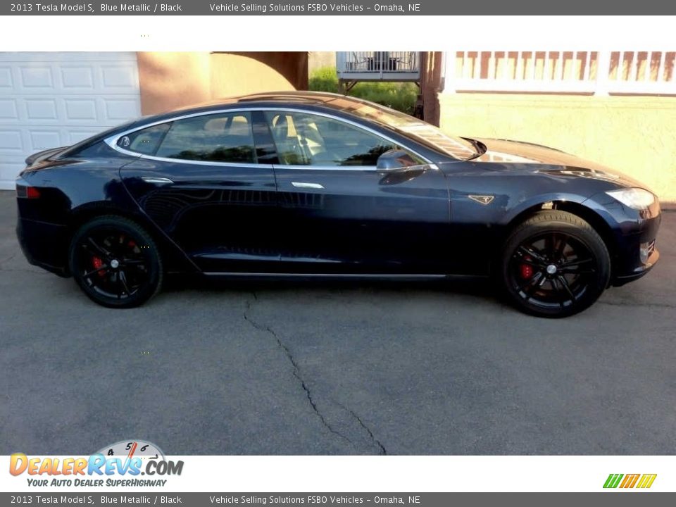 2013 Tesla Model S Blue Metallic / Black Photo #1