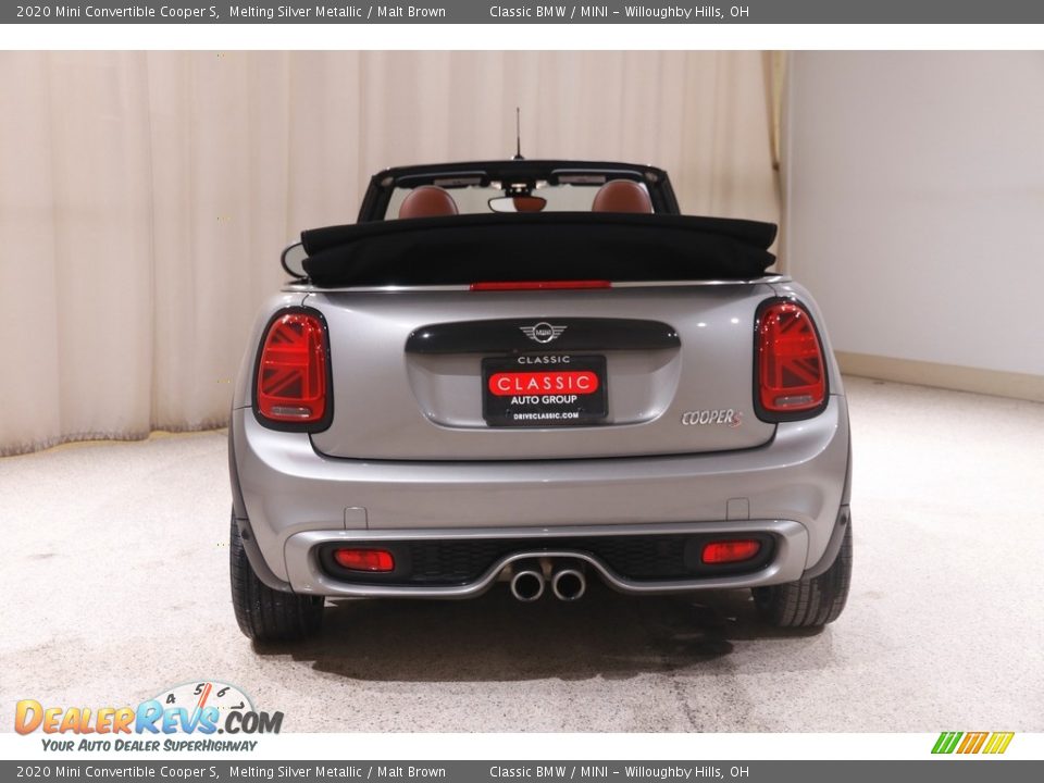 2020 Mini Convertible Cooper S Melting Silver Metallic / Malt Brown Photo #21