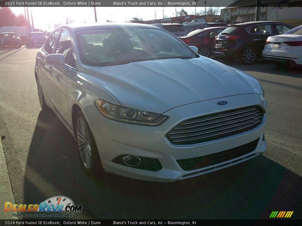 2014 Ford Fusion SE EcoBoost Oxford White / Dune Photo #36