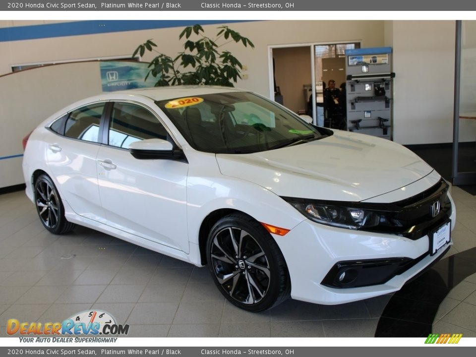 2020 Honda Civic Sport Sedan Platinum White Pearl / Black Photo #3