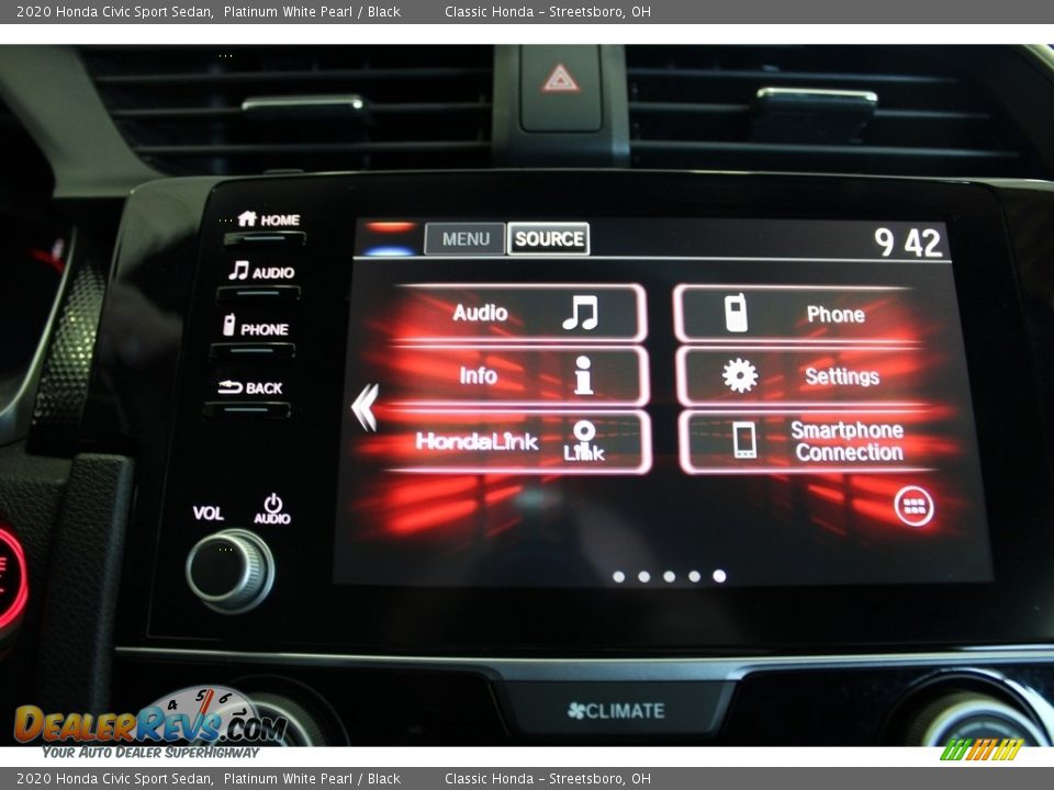 2020 Honda Civic Sport Sedan Platinum White Pearl / Black Photo #35
