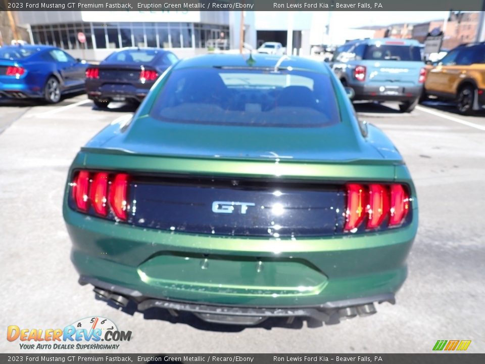 2023 Ford Mustang GT Premium Fastback Eruption Green Metallic / Recaro/Ebony Photo #7