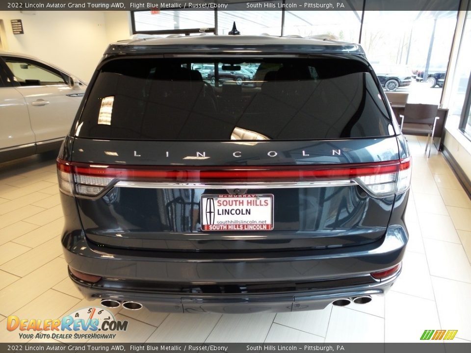 2022 Lincoln Aviator Grand Touring AWD Flight Blue Metallic / Russet/Ebony Photo #4