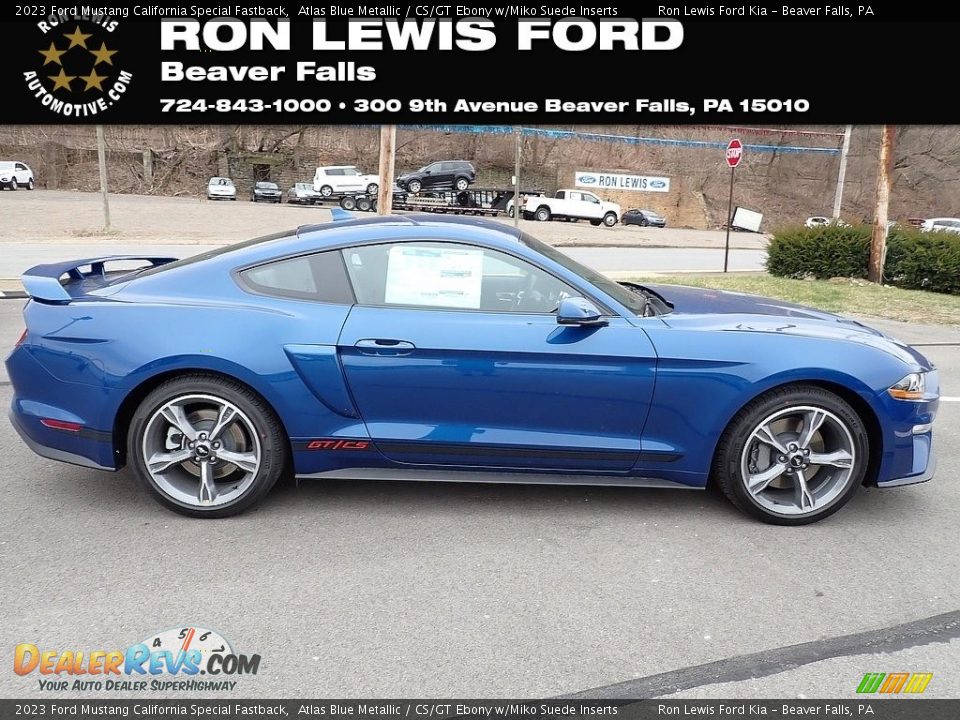 2023 Ford Mustang California Special Fastback Atlas Blue Metallic / CS/GT Ebony w/Miko Suede Inserts Photo #1