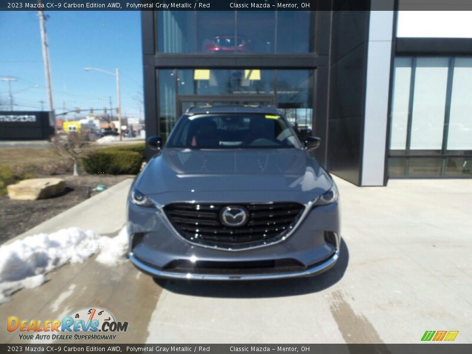 2023 Mazda CX-9 Carbon Edition AWD Polymetal Gray Metallic / Red Photo #2