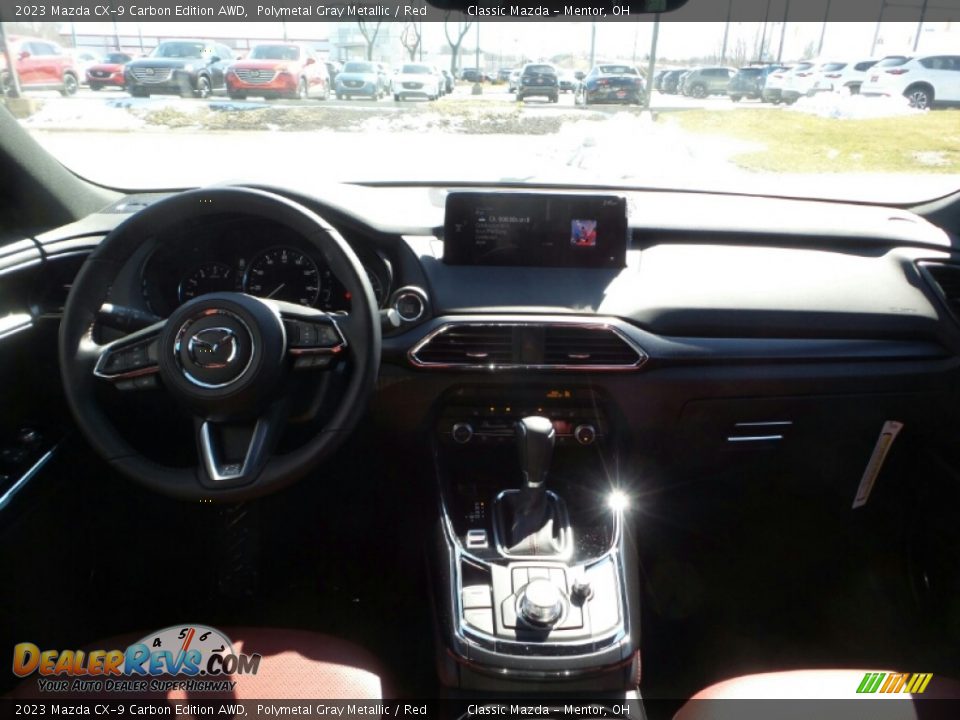 2023 Mazda CX-9 Carbon Edition AWD Polymetal Gray Metallic / Red Photo #3