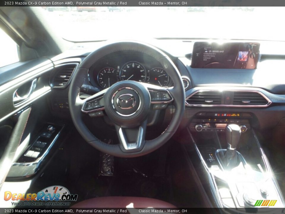 2023 Mazda CX-9 Carbon Edition AWD Polymetal Gray Metallic / Red Photo #4