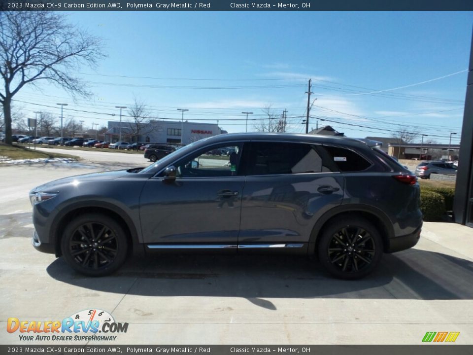 2023 Mazda CX-9 Carbon Edition AWD Polymetal Gray Metallic / Red Photo #6
