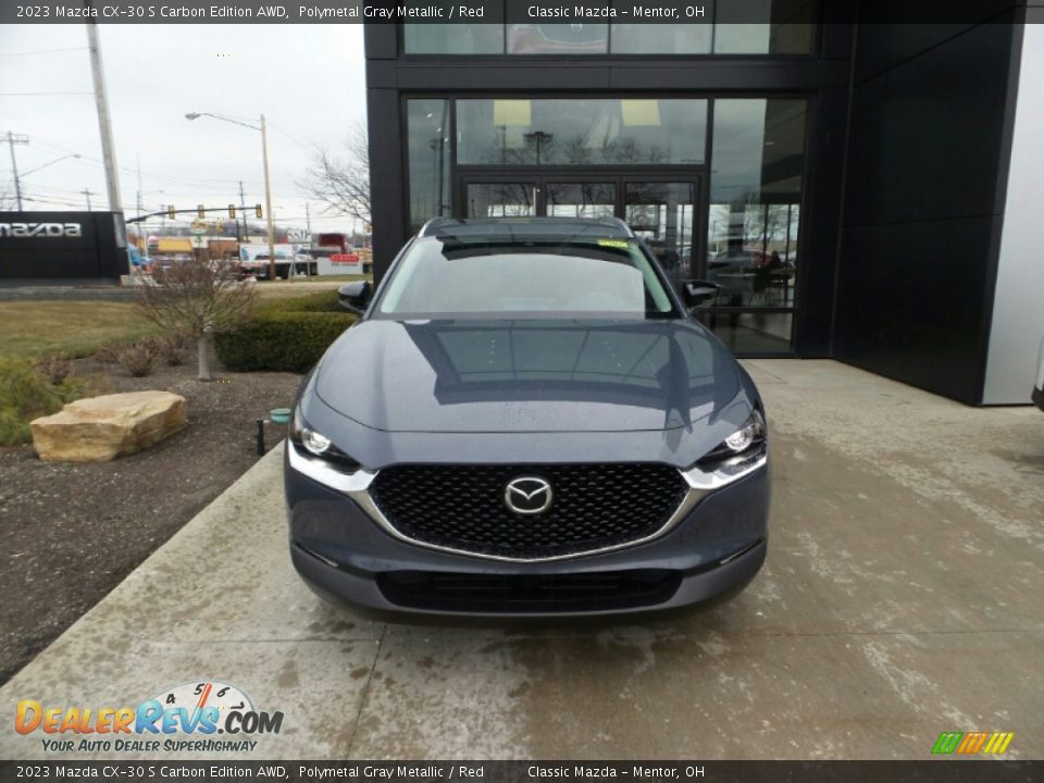 2023 Mazda CX-30 S Carbon Edition AWD Polymetal Gray Metallic / Red Photo #2