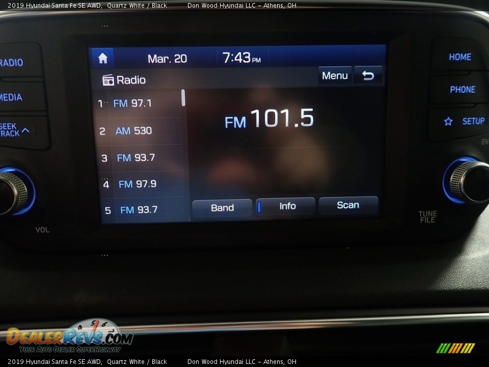 2019 Hyundai Santa Fe SE AWD Quartz White / Black Photo #24