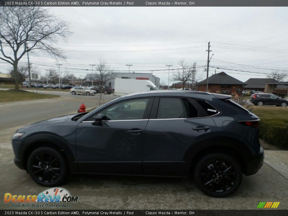 2023 Mazda CX-30 S Carbon Edition AWD Polymetal Gray Metallic / Red Photo #6