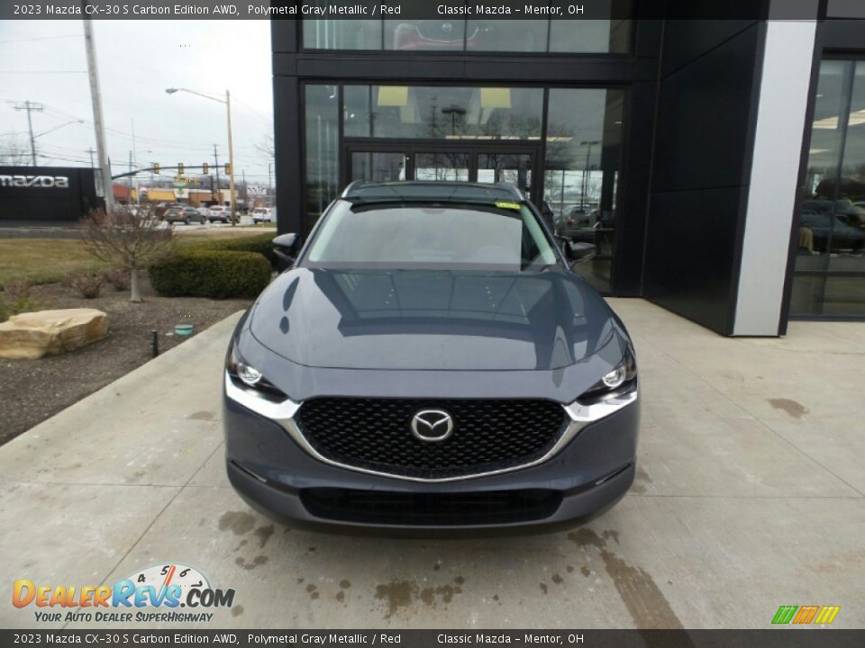 2023 Mazda CX-30 S Carbon Edition AWD Polymetal Gray Metallic / Red Photo #2