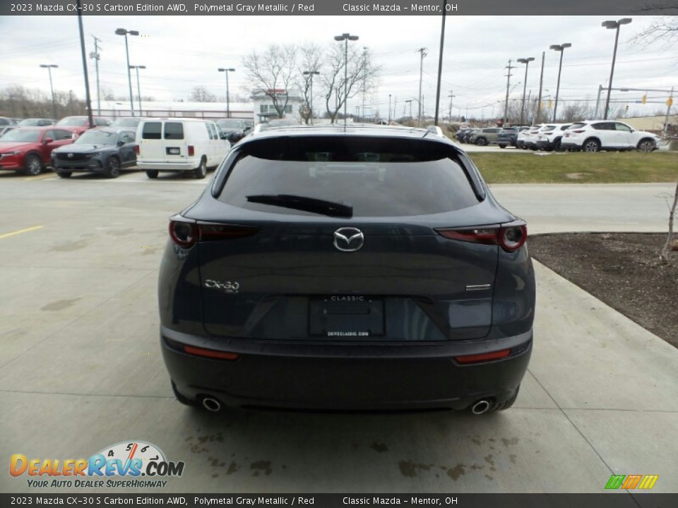 2023 Mazda CX-30 S Carbon Edition AWD Polymetal Gray Metallic / Red Photo #5
