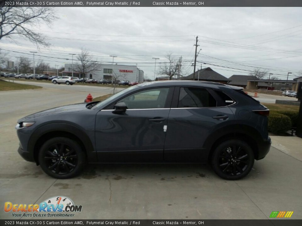 2023 Mazda CX-30 S Carbon Edition AWD Polymetal Gray Metallic / Red Photo #6