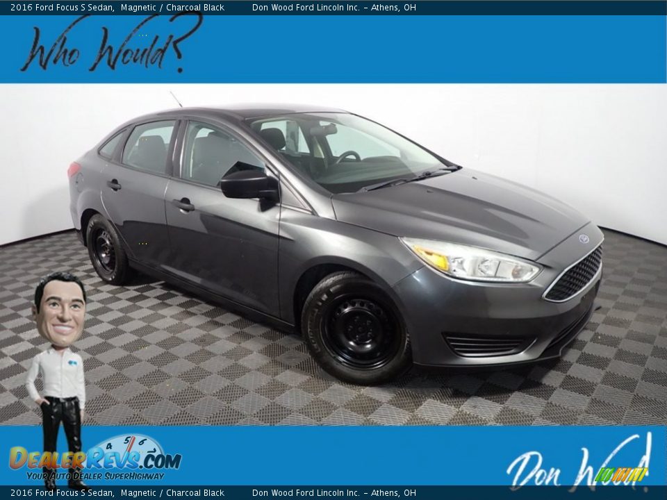 2016 Ford Focus S Sedan Magnetic / Charcoal Black Photo #1