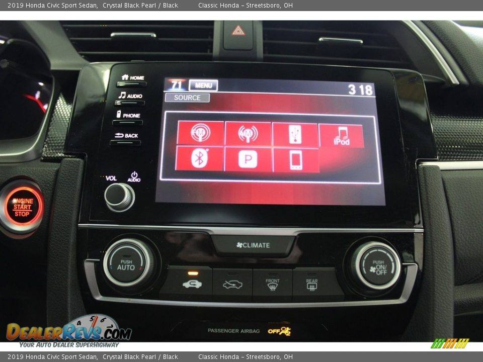 2019 Honda Civic Sport Sedan Crystal Black Pearl / Black Photo #22