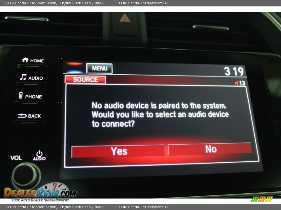 2019 Honda Civic Sport Sedan Crystal Black Pearl / Black Photo #23