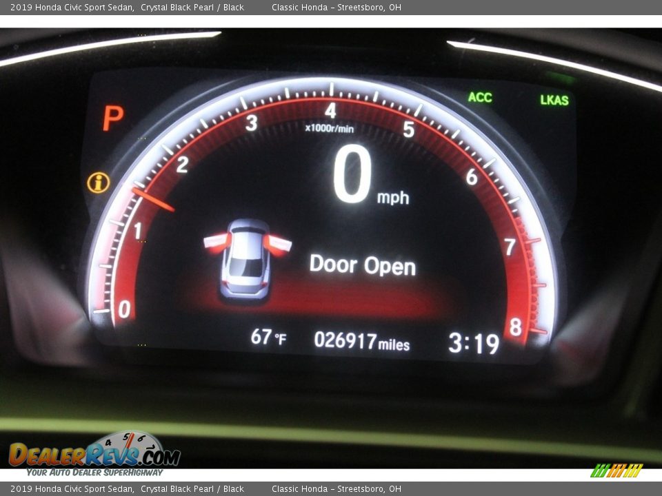 2019 Honda Civic Sport Sedan Crystal Black Pearl / Black Photo #26