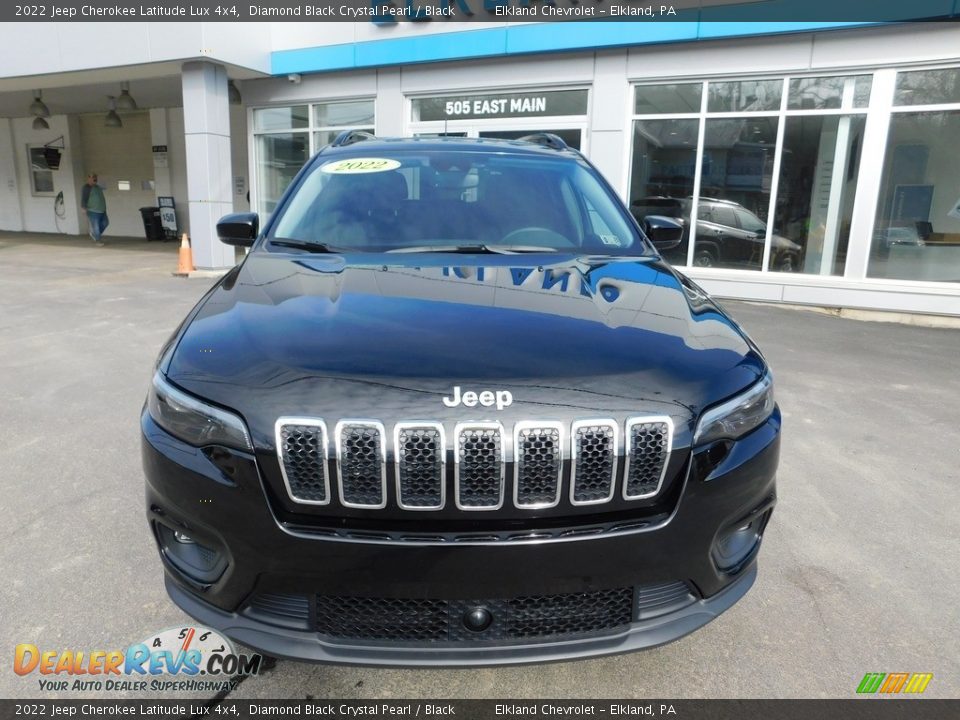 2022 Jeep Cherokee Latitude Lux 4x4 Diamond Black Crystal Pearl / Black Photo #3