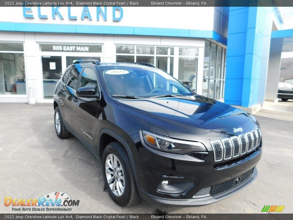 2022 Jeep Cherokee Latitude Lux 4x4 Diamond Black Crystal Pearl / Black Photo #4