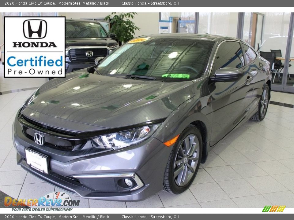 2020 Honda Civic EX Coupe Modern Steel Metallic / Black Photo #1