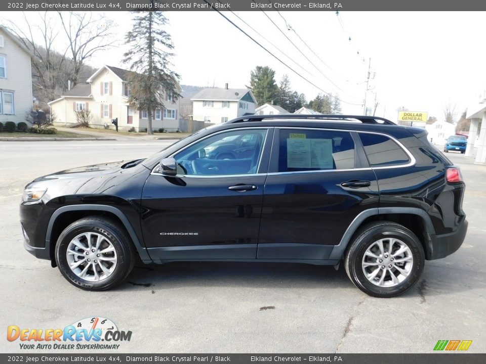 2022 Jeep Cherokee Latitude Lux 4x4 Diamond Black Crystal Pearl / Black Photo #13